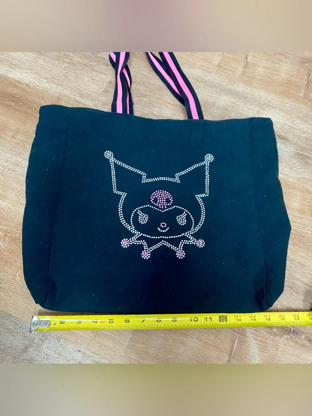 Sanrio Kuromi Face Rhinestone  Tote Bag